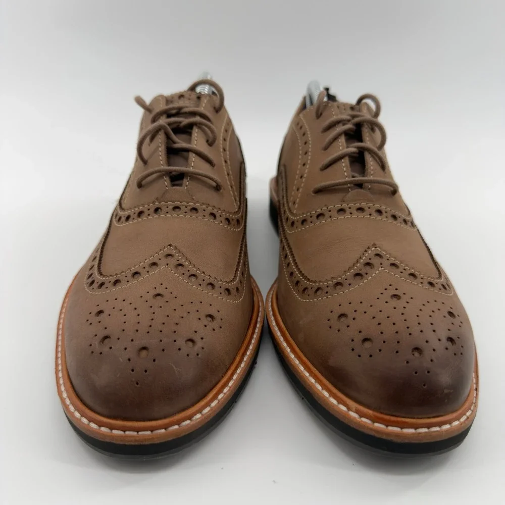 Cole Haan Grand.OS Mens Wingtip Oxford Shoes Tan Leather Size 8.5 M